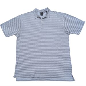 Dunning Golf Polo Gray Light Blue Stripes Men's Size XL